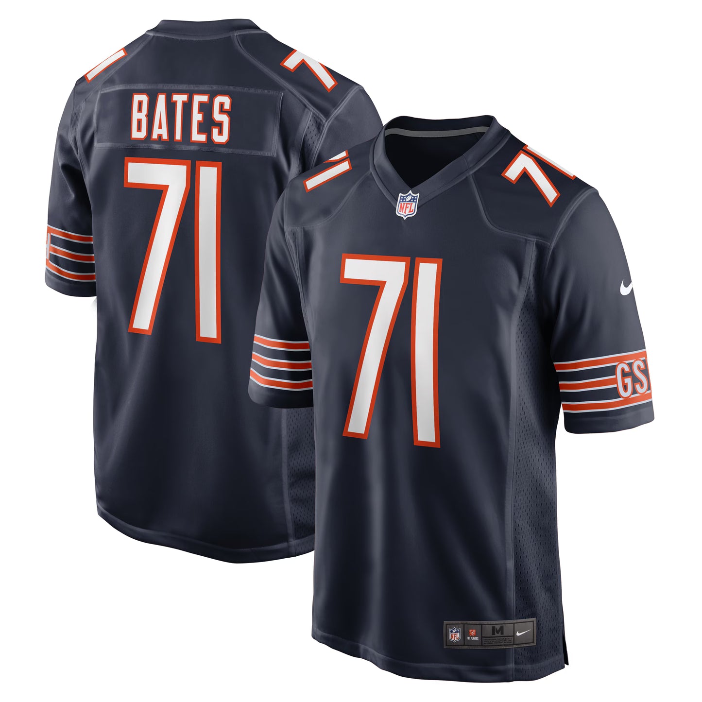 Chicago Bears Ryan Bates Navy Game Jersey