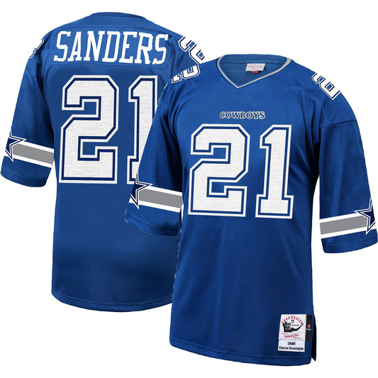 Dallas Cowboys 1996 Deion Sanders Mitchell & Ness Royal Authentic Throwback Retired Player Jersey