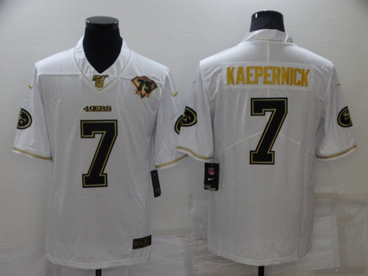 Men's San Francisco 49ers Colin Kaepernick #7 White 75th Anniversary Game Jersey1