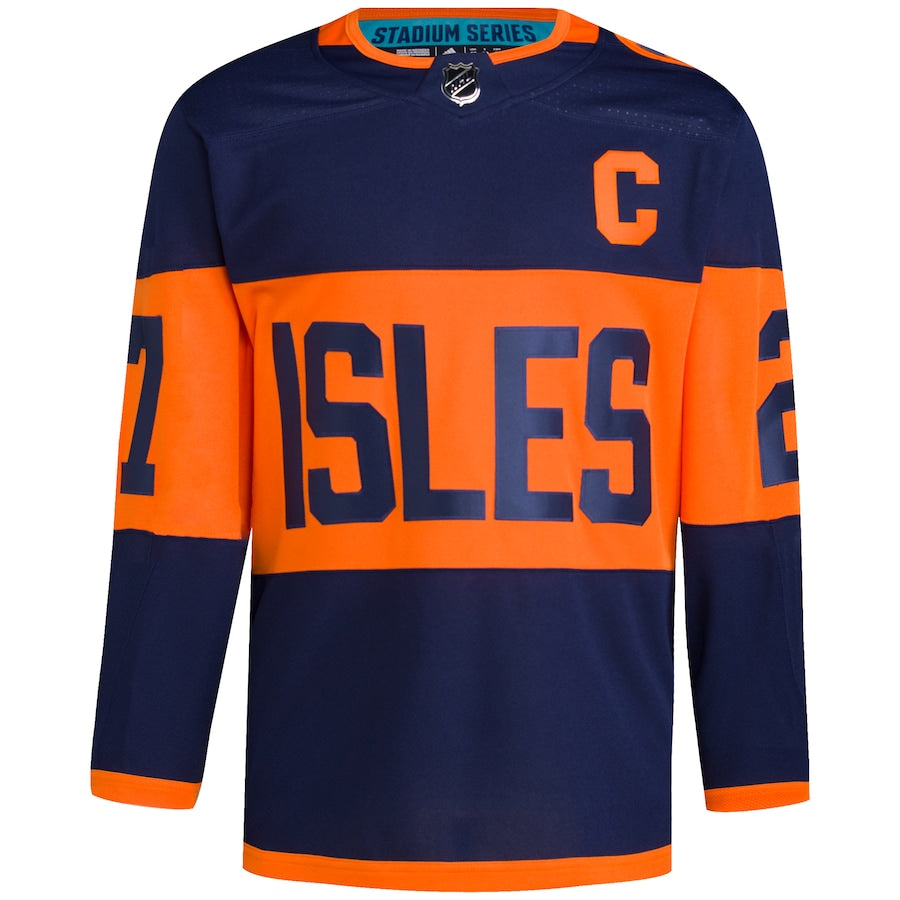 Anders Lee New York Islanders   2024 NHL Stadium Series Primegreen   Jersey Navy