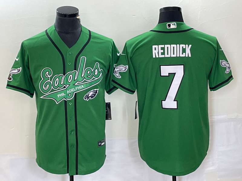 Men's Philadelphia Eagles Haason Reddick #7 Kelly Green Game jersey Joint Edition