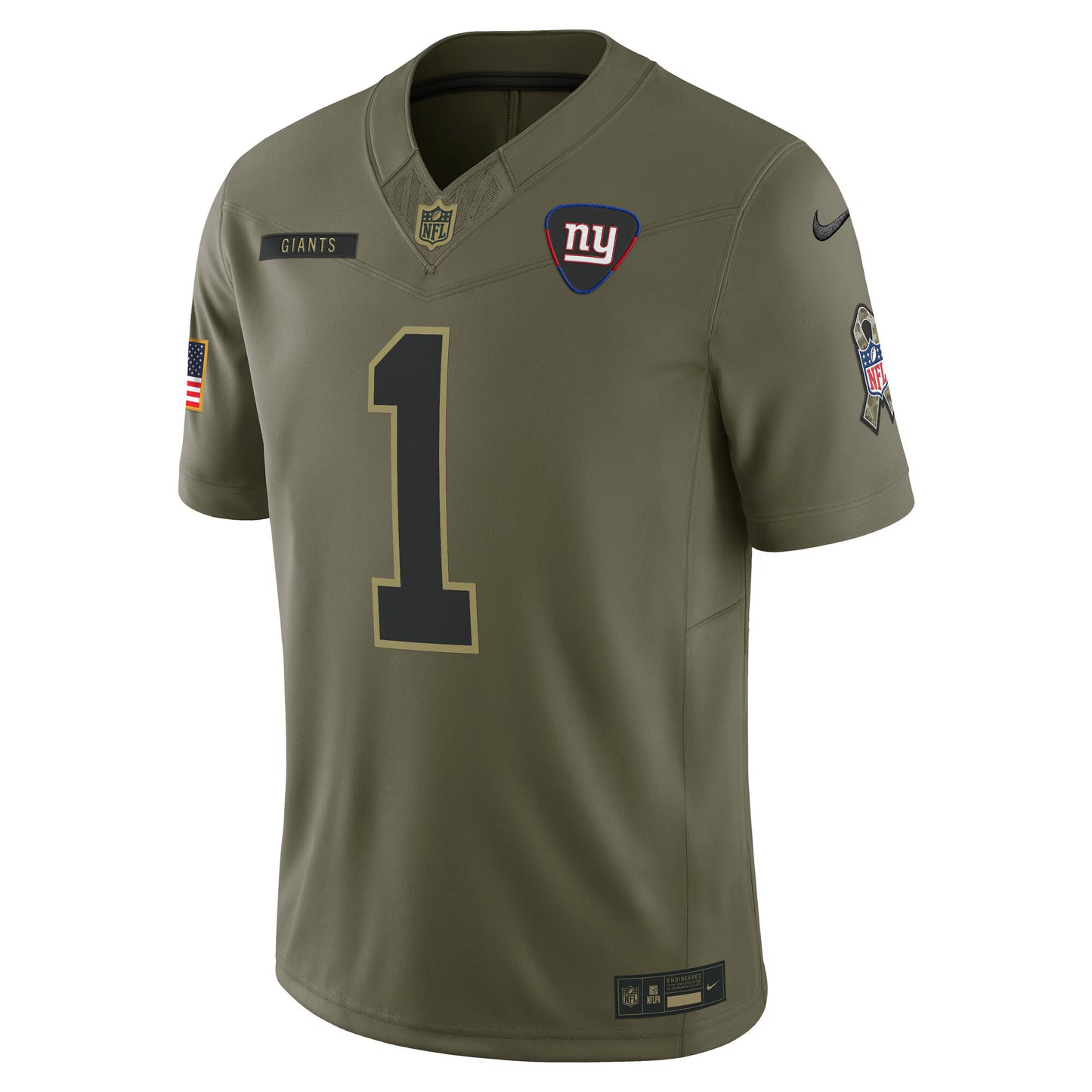 New York Giants Malik Nabers Olive 2025 Salute to Service Limited Jersey