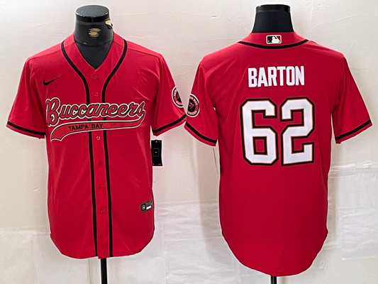 Men's Tampa Bay Buccaneers Graham Barton #62 Red Game jersey