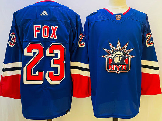 Men's New York Rangers Adam Fox #23 Blue Game Jersey1