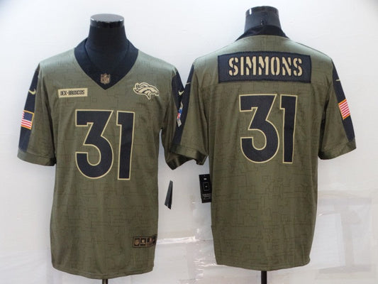 Men's Denver Broncos Justin Simmons #31 Brown Game Jersey1