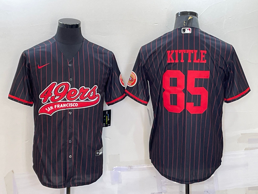 Men's San Francisco 49ers George Kittle #85 Black Player Game jersey Joint Edition