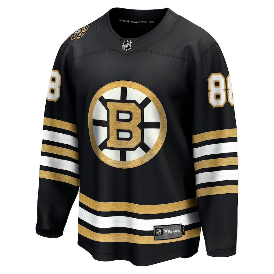 David Pastrnak Boston Bruins   100th Anniversary Premier Breakaway  Jersey - Black