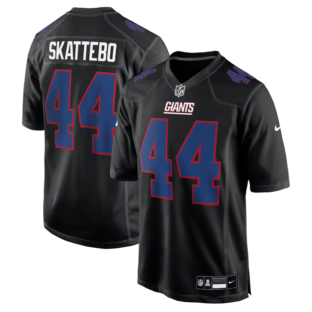 Men's New York Giants Cam Skattebo Nike Black Fashion Game Jersey