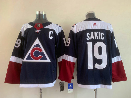 Men's Colorado Avalanche Joe Sakic #19 Navy Breakaway Player Jersey1