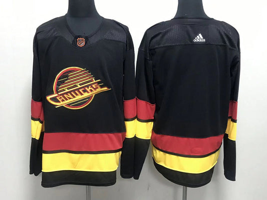 Men's Vancouver Canucks Black Retro Primegreen Authentic Blank Jersey1