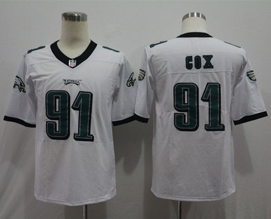 Men's Philadelphia Eagles Fletcher Cox #91 White Game Jersey1