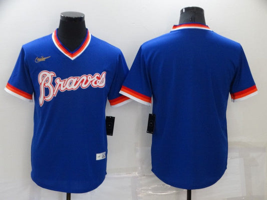 Men's Atlanta Braves Royal Cooperstown Collection Blank Jersey1