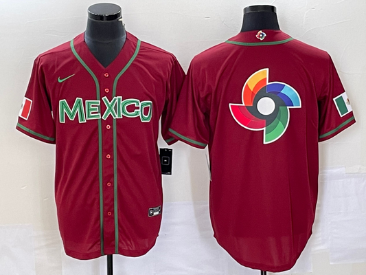 Men's 2023 World Baseball Classic Mexico Red Player jersey