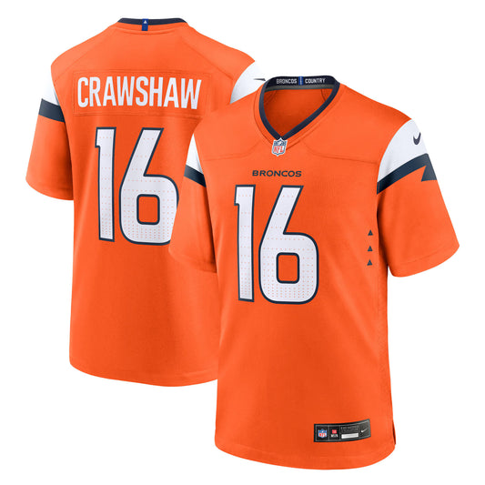 Denver Broncos Jeremy Crawshaw Orange Team Game Jersey