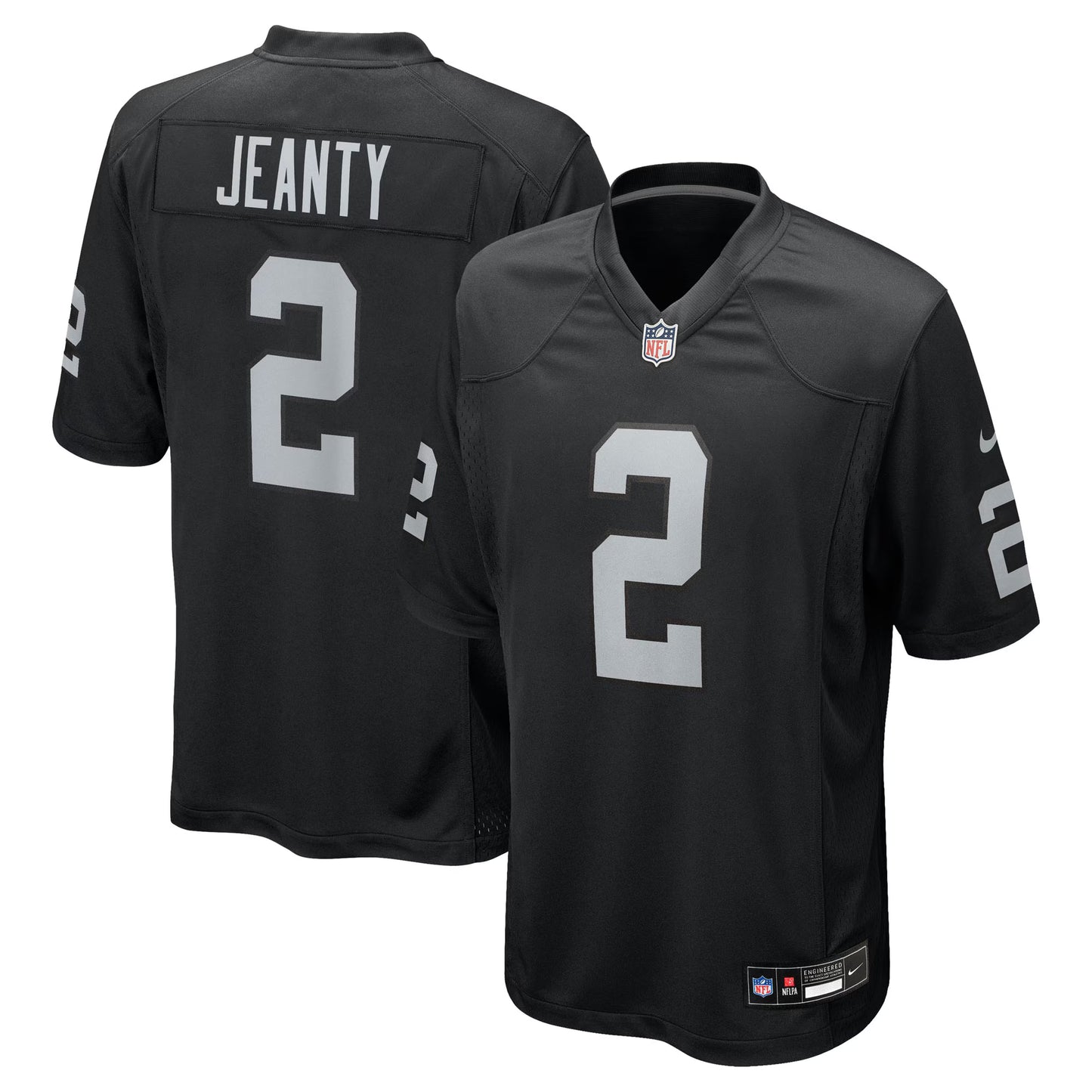 Las Vegas Raiders Ashton Jeanty Black 2025 NFL Draft First Round Pick Game Jersey