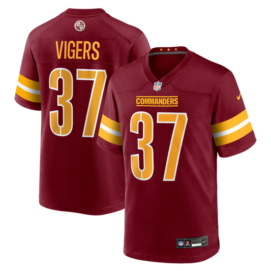Washington Commanders Car'lin Vigers Burgundy Team Game Jersey