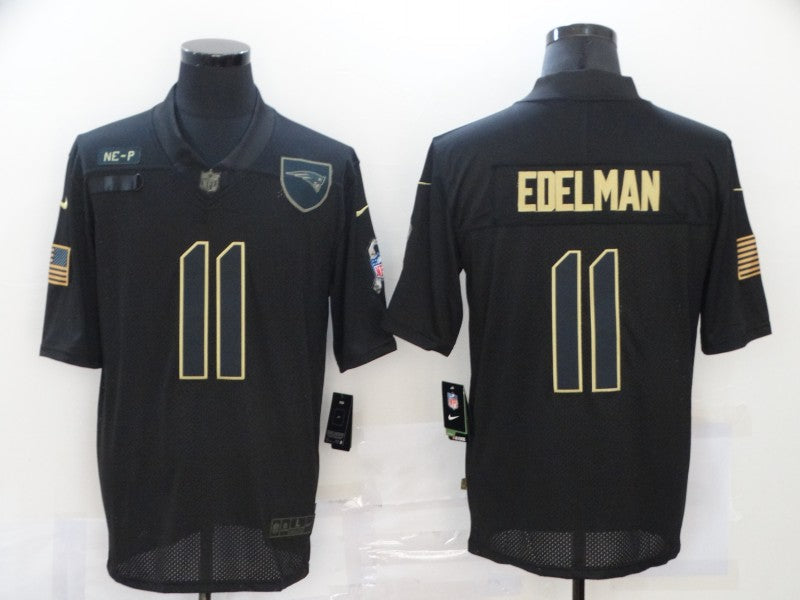 Men's New England Patriots Julian Edelman #11 Black Game Player jersey