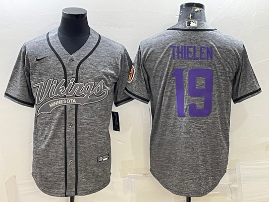 Men's Minnesota Vikings Adam Thielen #19 Gray Game jersey Joint Edition