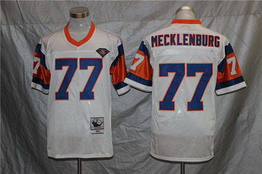 Men's Denver Broncos Karl Mecklenburg Mitchell & Ness White Legacy Replica Jersey1