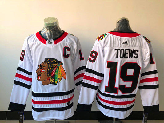 Men's Chicago Blackhawks Jonathan Toews #19 White Breakaway Player jersey