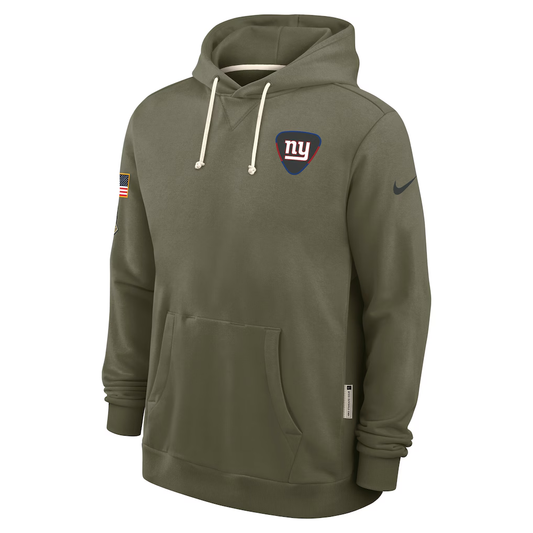 Men's New York Giants Nike Olive 2025 Salute to Service Sideline Standard Issue Dri-FIT Hoodie
