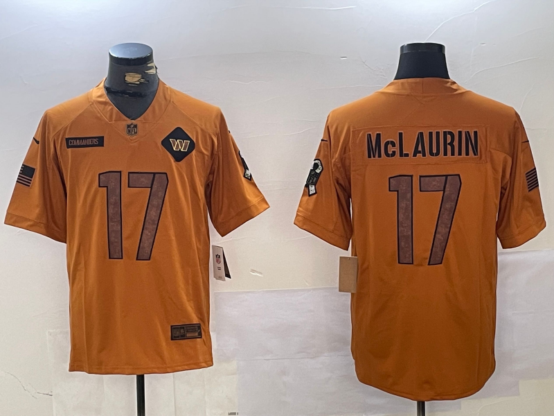 Men's Washington Commanders Terry McLaurin #17 Brown Salute To Service Limited jersey
