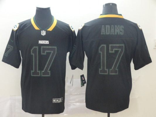 Men's Green Bay Packers Davante Adams #17 Black Authentic Game Jersey1