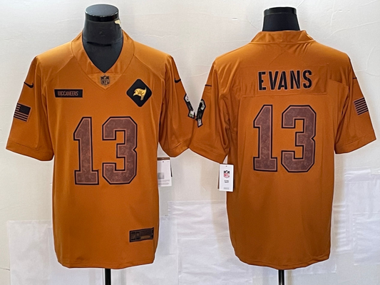 Men's Tampa Bay Buccaneers Mike Evans #13 Brown 2023 Salute To Service Limited jersey