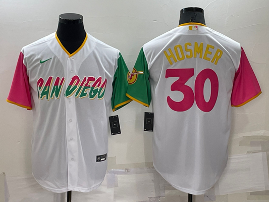 Men's San Diego Padres Eric Hosmer #30 White Player Stitched jersey