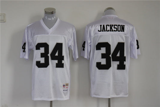 Men's Oakland Raiders Bo Jackson Mitchell & Ness White Legacy Replica Jersey1