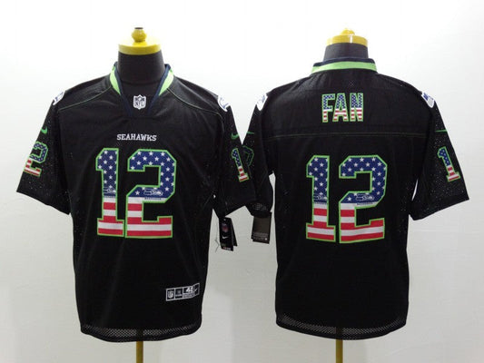 Men's Seattle Seahawks 12th Fan Black Game Jersey1