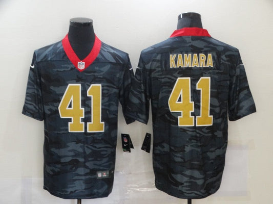 Men's New Orleans Saints Alvin Kamara #41 Gray Camouflage Game Jersey1