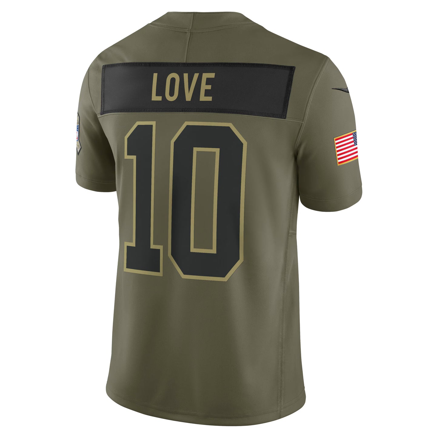 Green Bay Packers Jordan Love Olive 2025 Salute to Service Limited Jersey