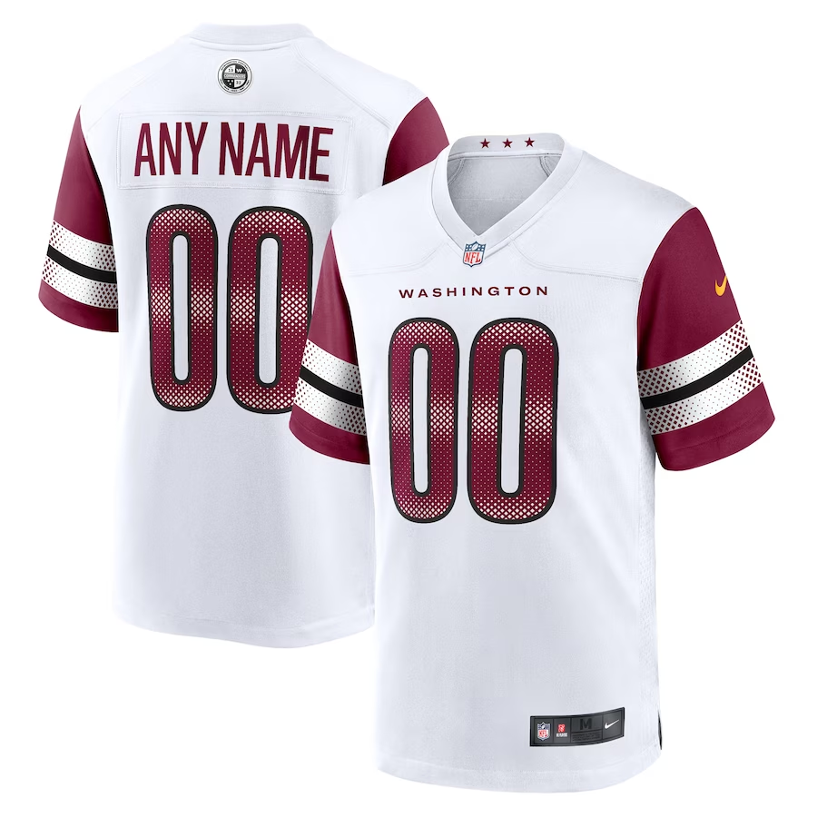 Custom Washington Commanders White Game Player Jersey1