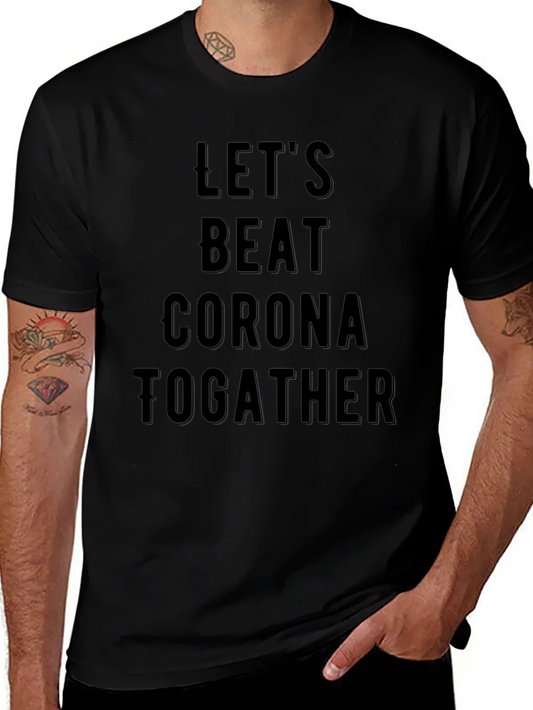 Lets Beat Corona Together Black T-Shirt