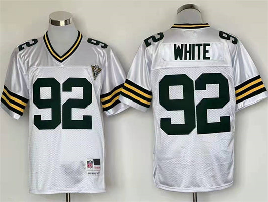 Men's Green Bay Packers Reggie White Mitchell & Ness White Legacy Replica Player Jersey1