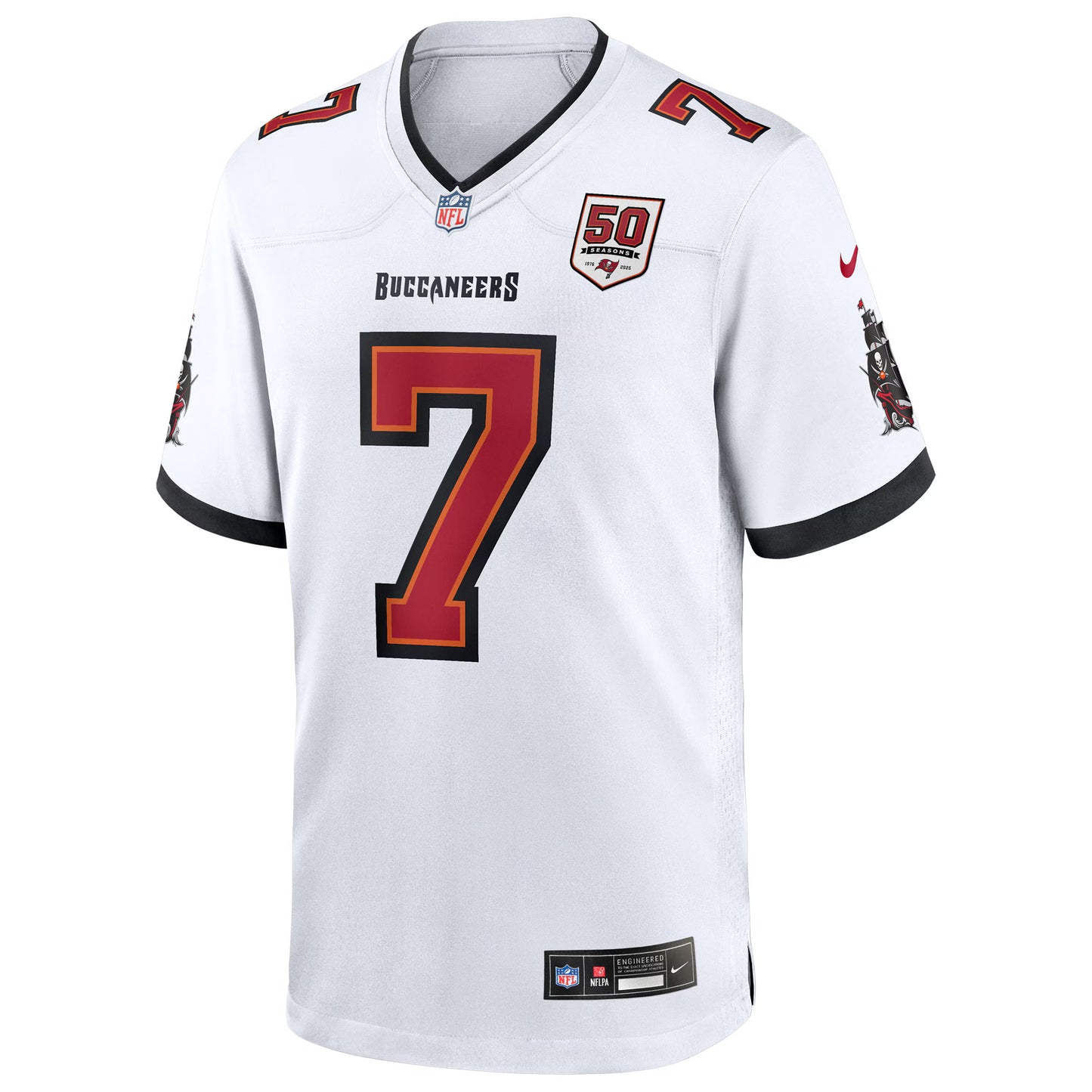 Tampa Bay Buccaneers Bucky Irving White 50th Season White Game Jersey