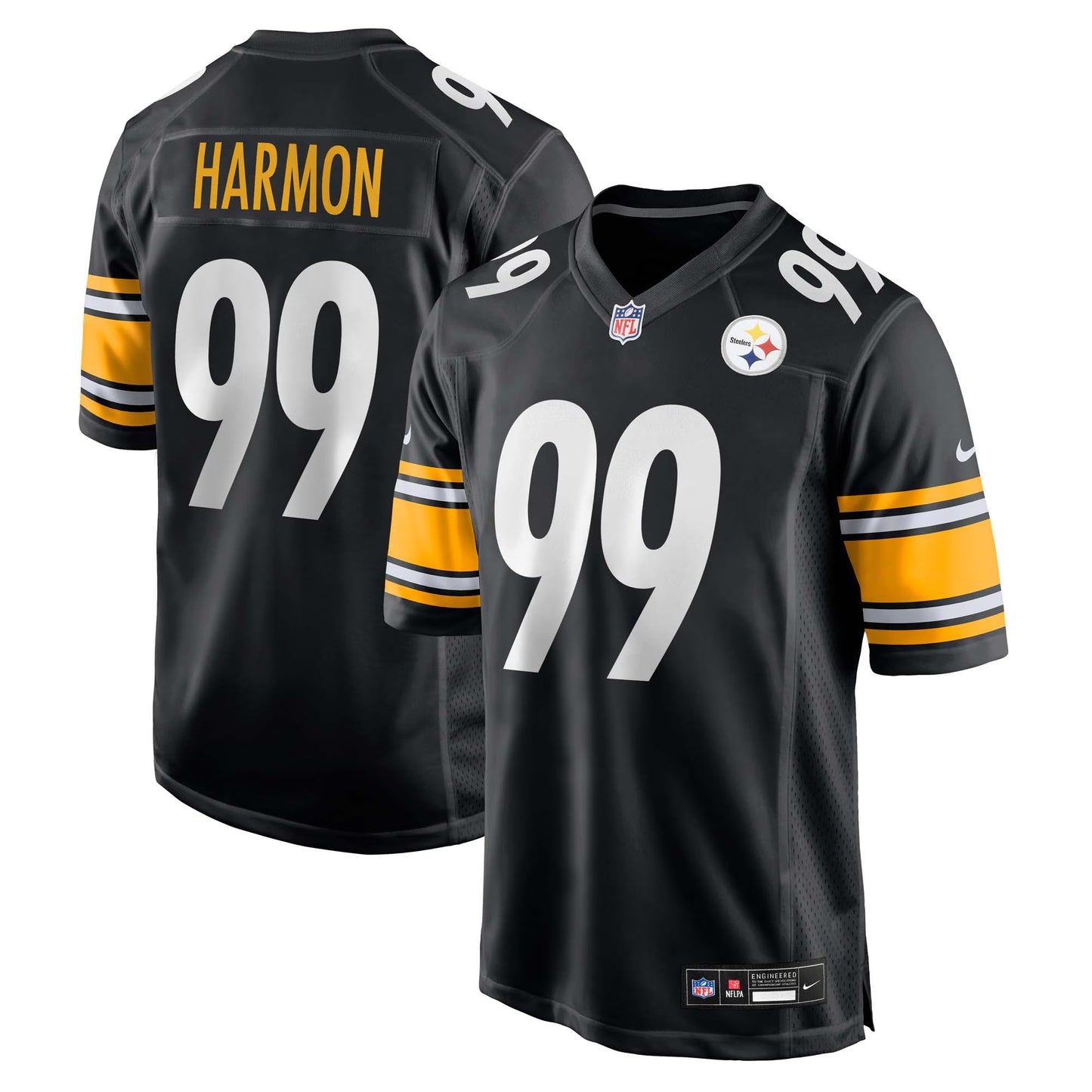 Pittsburgh Steelers Derrick Harmon Black 2025 NFL Draft First Round Pick Game Jersey