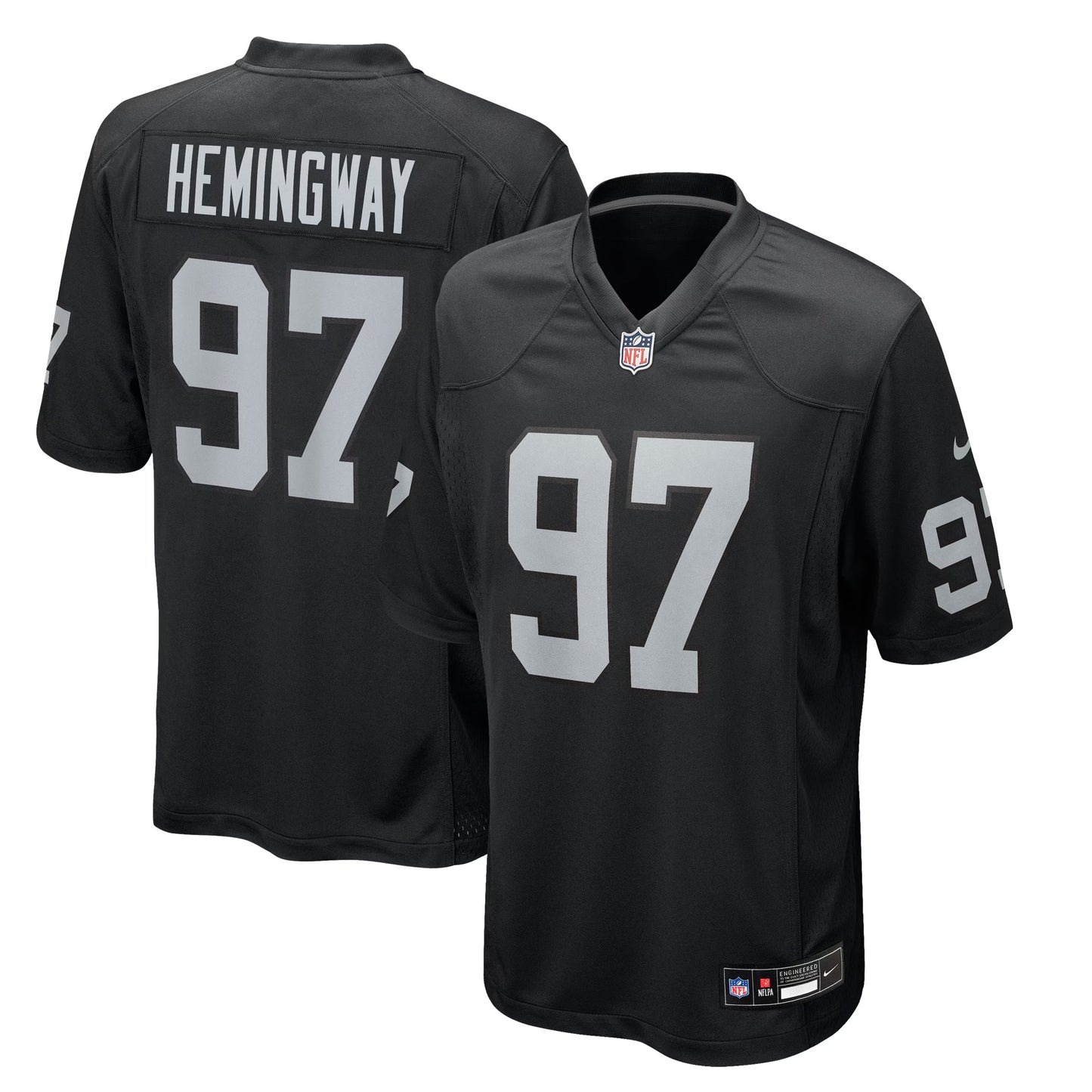 Las Vegas Raiders Tonka Hemingway Black Team Game Jersey