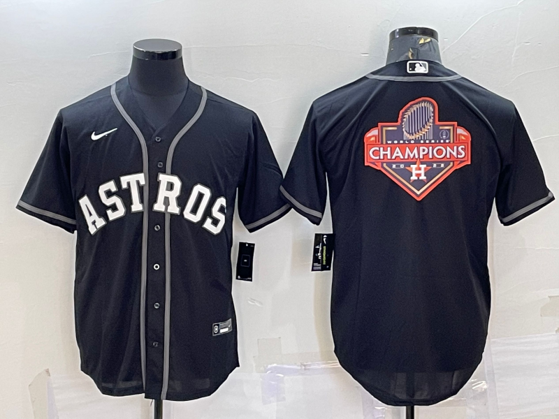 Men's Houston Astros Black Replica Player Jersey1
