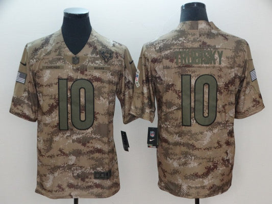 Men's Chicago Bears Mitch Trubisky #10 Camouflage Game Jersey1