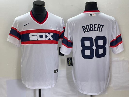 Men's Chicago White Sox Luis Robert #88 White Home Cooperstown Collection Team Player Jersey1