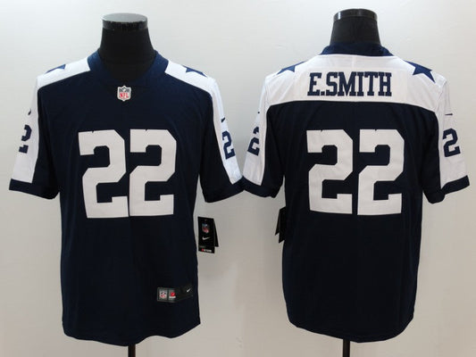 Men's Dallas Cowboys Emmitt Smith #22 Navy Alternate Custom1 Game Jersey1