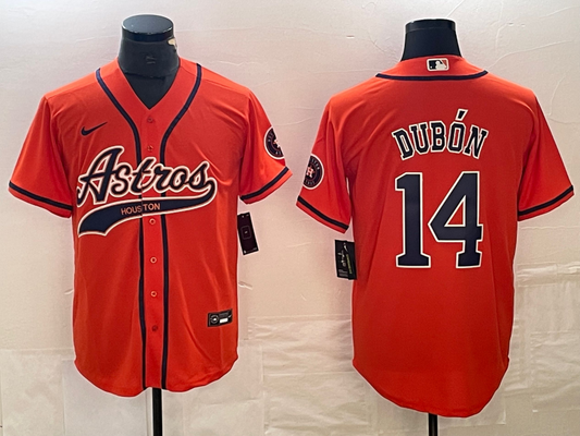 Men's Houston Astros Mauricio Dubon #14 Orange Player jersey Joint Edition