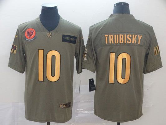 Men's Chicago Bears Mitch Trubisky #10 Brown Game Player Jersey1