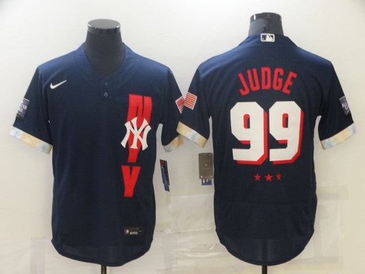 Men's New York Yankees Aaron Judge #99 Navy All Star Game Jersey1