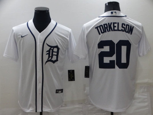 Men's Detroit Tigers Spencer Torkelson #20 White Replica Baseball Jersey1