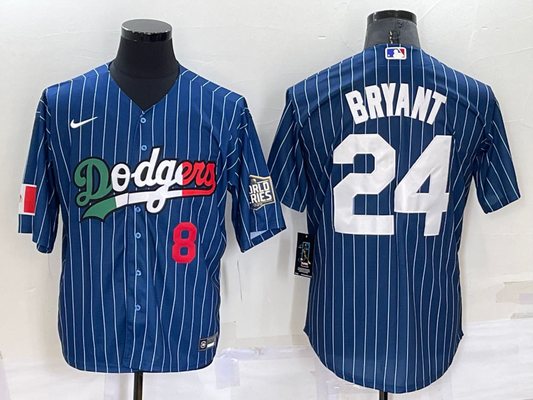 Men's Los Angeles Dodgers Kobe Bryant #8-24 Blue Game Player Jersey1