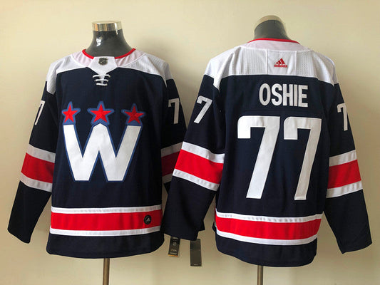 Men's Washington Capitals TJ Oshie #77 Navy Breakaway Player Jersey1
