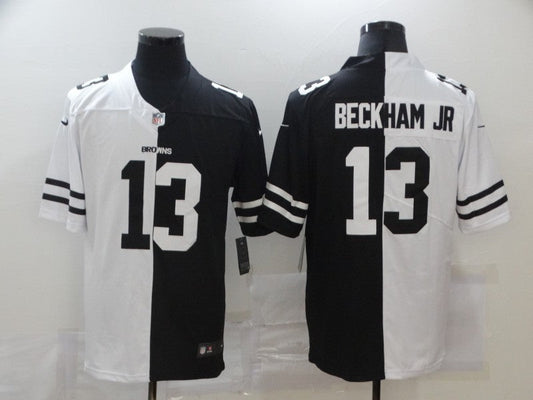 Men's Cleveland Browns Odell Beckham Jr. #13 Black/White Game Jersey1